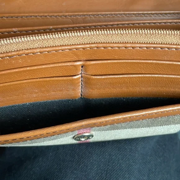 Burberry Tan and Black Wallet with Classic Check Design - Picture 15 of 15